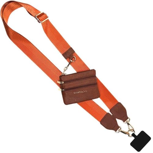 Save the Girls Clip & Go Phone Lanyard Crossbody Strap with Wallet, Brown - color: Neutral Brown Strap