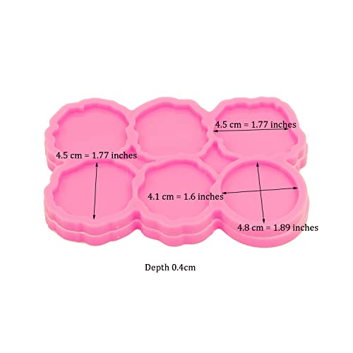 2PC 1.7in Phone Grip Resin Irregular Circle Molds on Top Phone Socket Silicone Mold for Epoxy Casting DIY Crafts Making(YMDY1627+DY1627) - color: YMDY1627+DY1627