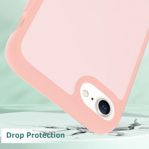 TENOC Phone Case Compatible with iPhone SE (2nd 2020 and 3rd 2022 Generation) & iPhone 7 & iPhone 8, Pink Case Translucent Protective Bumper Matte Hard Back Cover for 4.7 Inch - color: Pink, size: iPhone 7/8/SE