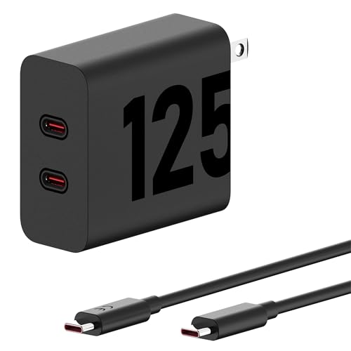 Motorola TurboPower 125W Duo Charger + 6.5A e-Marked 3.3ft USB-C Cable - size: 125W