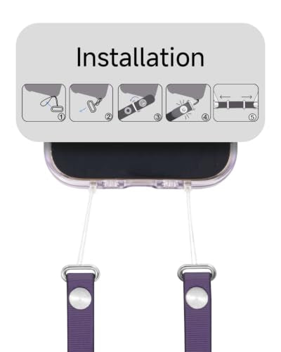 Lanyard Crossbody Strap Compatible with iPhone 17/Air/Pro/Max Phone Cases & Other Devices with Dual Lanyard Holes (Purple) - color: Purple
