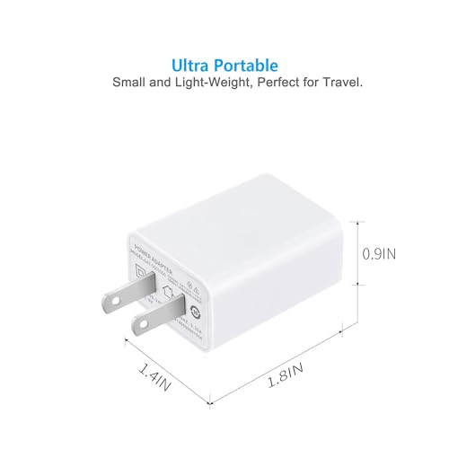 USB Wall Charger FOBSUNLAND ®. USB Wall Plug 5V 2A AC Power Adapter Compatible with iPhone,Pad,Samsung,Tablet,Kindle and More (White 2pack)