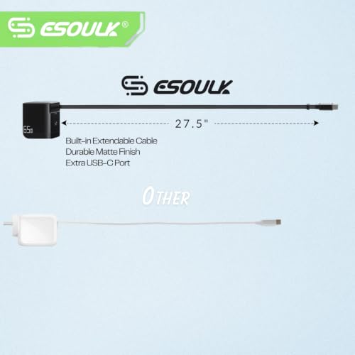 65W GaN Retractable USB-C Charger Wall Charger