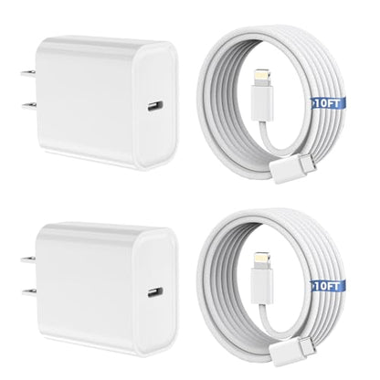 iPhone 14 13 Pro Max Charger Fast Charging,MFi Certified Apple ChargerBlock - color: White 10foot