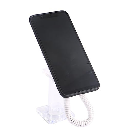 Vctitil Mobile Phone Anti-Theft Display Stand Transparent Square Bracket with Spring Wires and Cables Durable Mobile Phone Base for Store Sales Stand (Stand Size: 2.08 x 2.08 x 4.72)