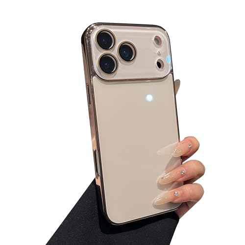 Caseative for iPhone 17 Pro Case, Gold | Solid Color Electroplated Frame with Crystal Camera Lens Protection - color: Gold
