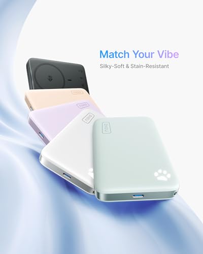 INIU for MagSafe Qi2.2 25W Portable Charger, Compact 10000mAh Power Bank - color: Cyan