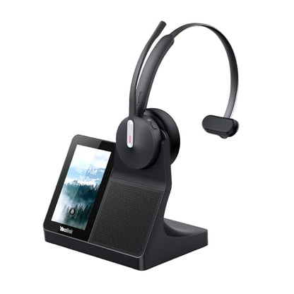 Yealink WH64 Workstation DECT Wireless Headset with 4" Touch Screen,3x Noise Cancelling Mic, 606ft Range,All in One Workstation with Speaker,3x USB Hub Office Headset for Desk Phone,Computer,Cellphone - style: WH64 Workstation Mono Teams