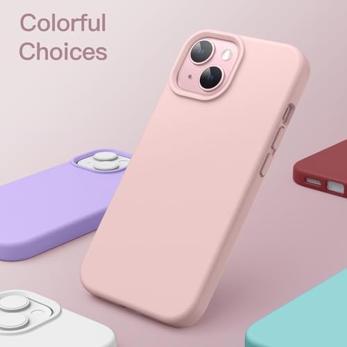 JETech Silicone Case for iPhone 15, Pink | Silky Soft Touch, Shockproof Protection, Scratch Resistant, Microfiber Lining - color: Pink, size: iPhone 15
