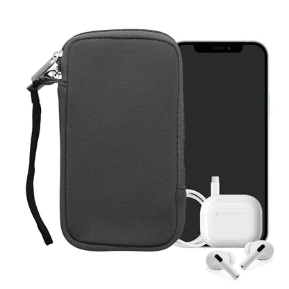 kwmobile Universal Phone Pouch Size L - 6.5" - Neoprene Smartphone Pouch with Zip - Water-Repellent Mobile Phone Case - Sleeve in Grey - color: grey, size: L - 6.5"