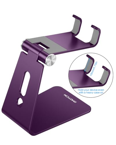 OMOTON C2 Adjustable Cell Phone Stand with Charging Cutout, Deep Purple - color: Deep Purple