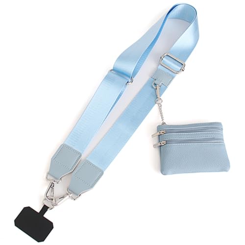Clip and Go Strap for Phone with Wallet Crossbody - color: Light-blue