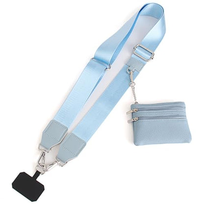 Clip and Go Strap for Phone with Wallet Crossbody - color: Light-blue