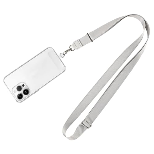 MOLOPPO Phone Lanyard for Smartphone, Adjustable Crossbody Strap-Grey 21.65 - color: A3-grey