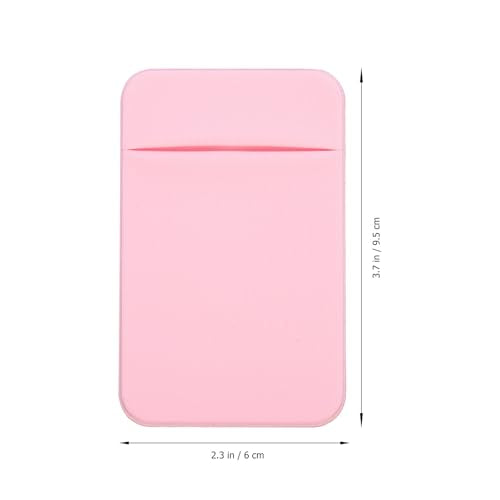 2pcs Adhesive Phone Card Holder Sleeve Back Pocket for Cellphone Wallet with Stretch Elastic Fabric, Light Pink, Compatible for Smartphones and Mobile Phones