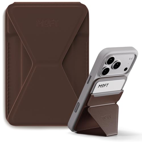 MOFT Magnetic Wallet Stand Compatible with iPhone 17/16/15/14/13/12 Series, Angle Adjustment & Magsafe Compatible MOVAS Phone Stand,Brownie - color: Brownie, size: Standard