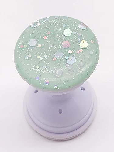 Expanding Phone Socket, Mount Holder Glitter Sparkle Bling for Cellphone Collapsible Stand Cell Phone Finger Foldable Holder Grip for Smartphones and Tablets (Green) - color: Green