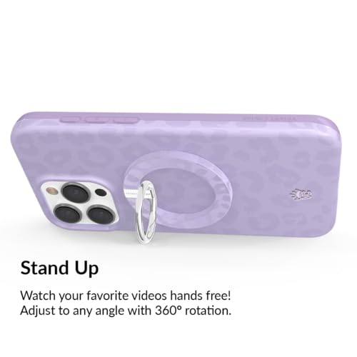 VELVET CAVIAR Compatible with MagSafe Phone Grip - Magnetic Ring Holder with Adjustable Stand - Removable MagSafe Accessories for iPhone 16, 15, 14, 13, 12 (Lilac Purple Leopard) - color: Lilac Leopard