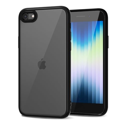 LoeoeL for iPhone SE 2022/2020/ 7/8 Case Clear, Transparent Hybrid SE Phone Case [Hard Plastic & Soft Silicone Bumper] Acrylic Non Yellowing Thin Slim Protective Cover, Black - color: Black, size: SE / 7 / 8