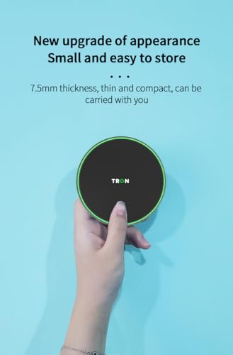 TRON Wireless Charger, TR2 Model, Fast Charging Pad, Black, Compatible with Smartphones, Universal Charging for Mobile Devices