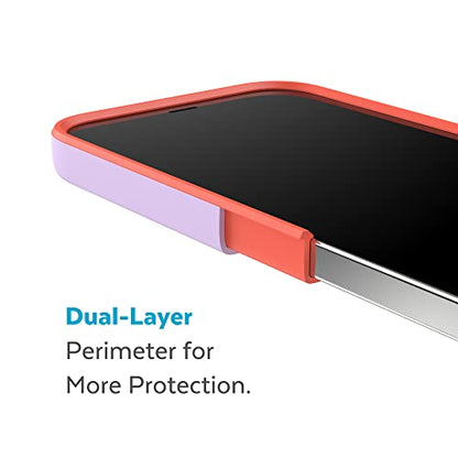 Speck iPhone 14 Pro Max Case - Slim, Drop Protection, Scratch Resistant, Soft Touch for 6.7 inch iPhone 14 Pro Max - Dual Layer CandyShell Pro, Spring Purple/Energy Red - color: Spring Purple/Energy Red