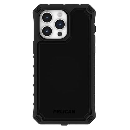 Pelican Ambassador Series - iPhone 15 Pro Max Case 6.7" [18ft MIL-STD Drop Protection] [Compatible with MagSafe] Heavy Duty Phone Case for iPhone 15 Pro Max with Belt Clip Holster Kickstand - Black