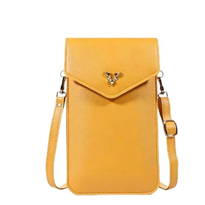 honitty Cell Phone Purse, Touchscreen Phone Crossbody Bag, Waterproof Leather Anti-Theft Wallet for Women, Perfect for Travel - color: Yellow