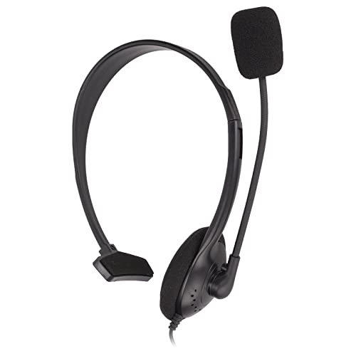 Phone Headset, Corded Telephone Headset Mono with Noise Canceling Mic, 3.5mm Plug, Volume Control, Foldable Headset for Landline Phones