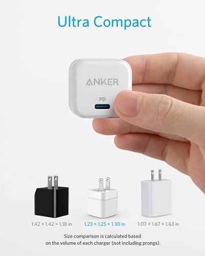 Anker USB C Charger with Foldable Plug, 20W USB C Charger Block for iPhone 17/16 / 15 and More Series, Galaxy, Pixel, iPad (3 Pack, Cable Not Included)