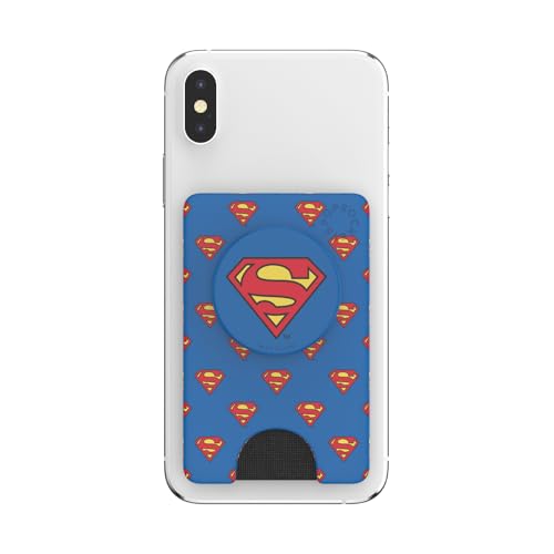 PopSockets Adhesive Phone Wallet and Card Holder with Grip, Marvel - Superman Pattern - color: Superman Pattern, style: Adhesive
