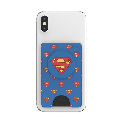 PopSockets Adhesive Phone Wallet and Card Holder with Grip, Marvel - Superman Pattern - color: Superman Pattern, style: Adhesive
