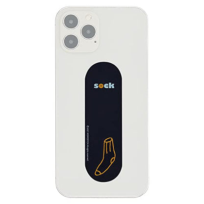 Momostick Flatstick, Cell Phone Finger Grip Strap Holder for Hand, Cell Phone Stand, New Slim Finger Loop Selfie Grip Compatible with Most Smartphones -Sock - color: Sock
