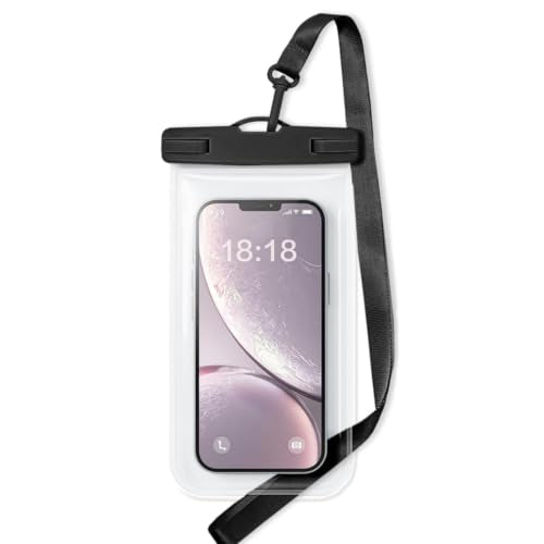 Waterproof Phone Pouch Compatible for iPhone for Galaxy 7in-1 Black | IPX8 Waterproof Case, Beach Travel Must Haves, Beach Essential, Dry Bag, 1 Pack, for iPhone 17/16/15/14/13/12 Pro Max - color: A6-Black