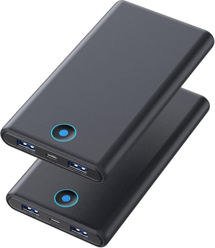 [2-Pack] Portable Charger Power Bank 20000mAh,Ultra Slim Fast Charging Battery Pack with Dual USB Outputs,Travel Essential Portable Phone Charger for iPhone 18/17/16/15/14/13,Galaxy S25, Android etc