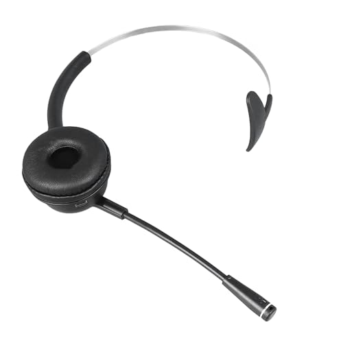 FILFEEL Single Ear Telephone Headset with Noise Cancelling Mic, Lightweight Comfortable Wired Headphone for Customer Service Call Center Online Classes Business Office Work fit Standard