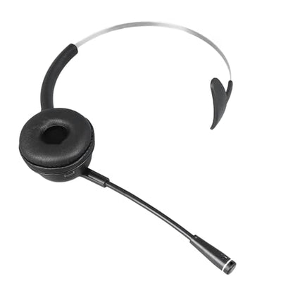 FILFEEL Single Ear Telephone Headset with Noise Cancelling Mic, Lightweight Comfortable Wired Headphone for Customer Service Call Center Online Classes Business Office Work fit Standard