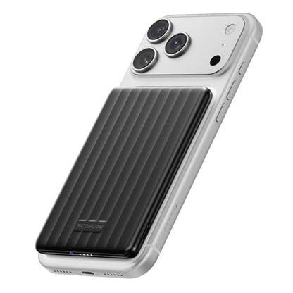 EF ECOFLOW Rapid Magnetic Portable Charger, Ultra-Slim 5,000mAh Wireless Charging Power Bank, Magsafe-Compatible Battery Pack for iPhone 16/15/14/13/12 Series - color: Black
