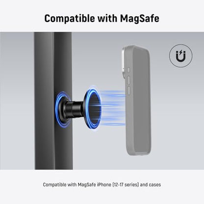 NEEWER Magnetic Phone Tripod Mount Compatible with MagSafe iPhone, Gym Golf Cart Phone Holder, 360° Ball Head Adapter Mount with Metal Ring & Detachable Base for Selfie Stick Tripod, PA072 - style: PA072
