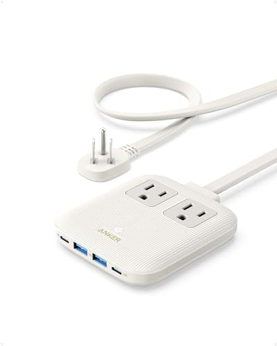 Anker Travel Power Strip, Anker Nano 67W Max 6-in-1 USB C Charger, 2 USB C - color: Shell White