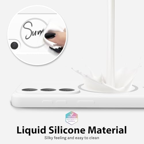 oakxco for Samsung Galaxy S26 Plus Case Silicone Mag Safe, Magnetic Slim Thin Phone Case Compatible with Magsafe, Women Girls Cute Girly Aesthetic Soft Rubber Gel Safecase with Camera Cover, White - color: White, size: S26 Plus
