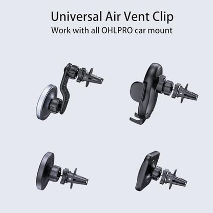 OHLPRO 2Pack Car Air Vent Clip Replacement, [Stable & Anti-Shake] Phone Mount Base with 16mm Ball Head, Heavy Duty Air Vent Holder Compatible with iPhone, Samsung & Most Car Phone Cradles