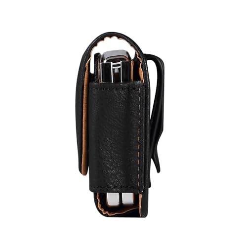 Cell Phone Belt Clip Holder Leather for Men Compatible with Samsung Galaxy Z Fold 6/Z Fold 5/Z Fold 4/Z Fold 3/Z Fold 2/Z Fold 5G, Cell Phone Waist Pack Leather Belt Loop Pouch Handbag Wallet Purse - color: Black