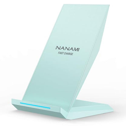 NANAMI Wireless Charger - Fast Wireless Charging Stand Desktop Charger Dock for iPhone 18 Pro/18 Pro Max/17/17 Air/16/15/14/13, 10W Phone Charging Stand for Samsung Galaxy S26/S25/S24/S23/S22/S21/S20 - color: Blue