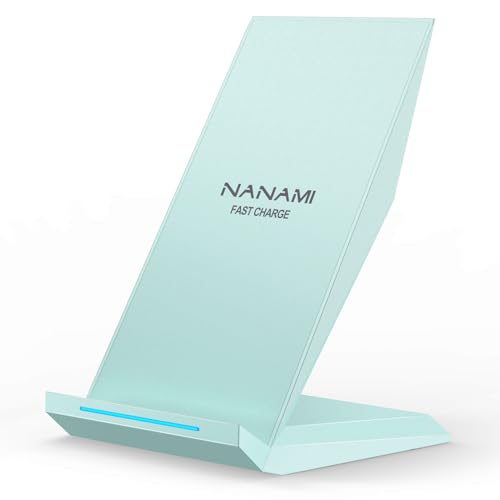 NANAMI Wireless Charger - Fast Wireless Charging Stand Desktop Charger Dock for iPhone 18 Pro/18 Pro Max/17/17 Air/16/15/14/13, 10W Phone Charging Stand for Samsung Galaxy S26/S25/S24/S23/S22/S21/S20 - color: Blue