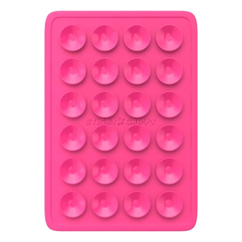StickyGrippy Suction Phone Case Mount, Sillicon Adhesive Phone Accessory for iPhone and Android, Hands-Free Strong Grip Mirror Shower Phone Holder, Tiktok Videos and Selfies (Pink) - color: Pink