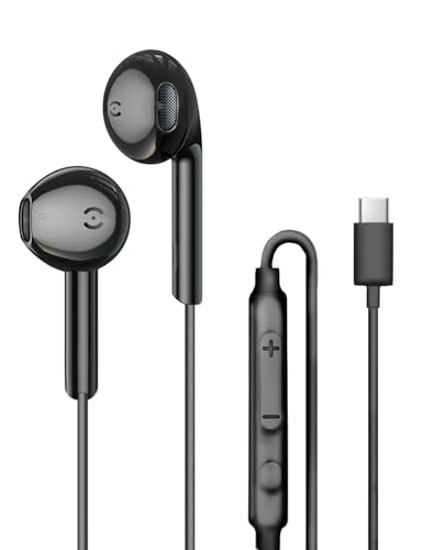 MAS CARNEY USB C Headphones for Samsung S26 S25 S24 A16, iPhone 18 17 16 15 - color: Black