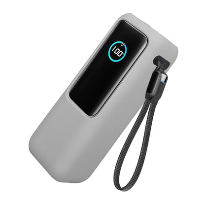 kwmobile Case Compatible with Anker Power Bank 25000mAh (A1695H11) - Portable Powerbank Cover - External Battery Charger Bag, Shockproof - Grey - color: grey