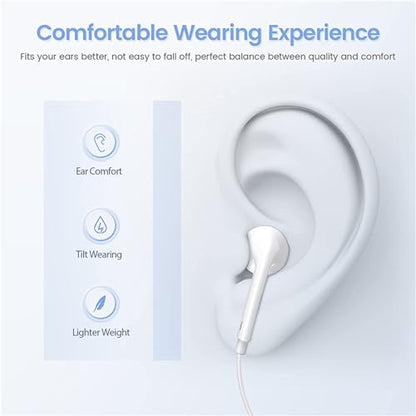 2 Packs Wired iPhone Headphones Earbuds with mic & Remote