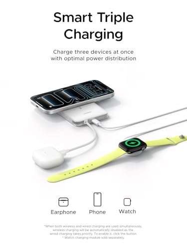UGREEN Magflow Air 10000mAh Qi2 15W Wireless Power Bank Built-in Cable - color: White