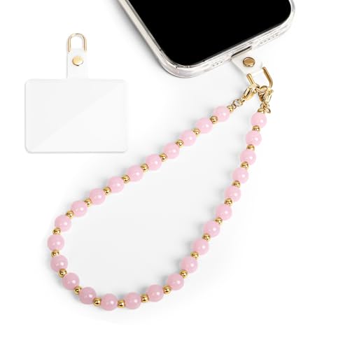Phone Charm Detachable Metal Cellphone Wrist Strap for Women Girls, Cell Phone Lanyard - color: Cc-light Pink